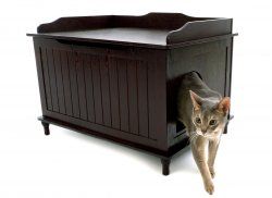 Designer Catbox Wood Litter Box Enclosure in Espresso DCB E Cat Kitten