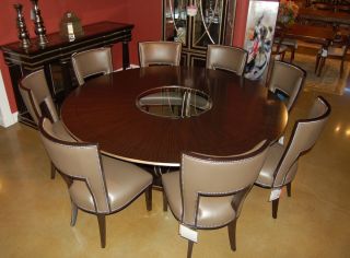 Marge Carson Furniture Tango Contemporary Round Dining Table 8 Leather
