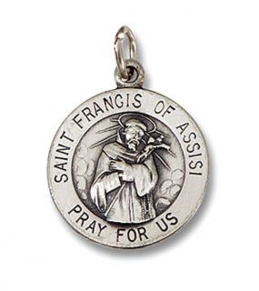  Style Sterling Silver St St Saint Francis of Assisi Medal