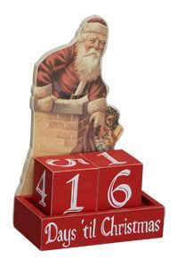  Countdown Days Til Christmas with Blocks Wooden Advent Calendar