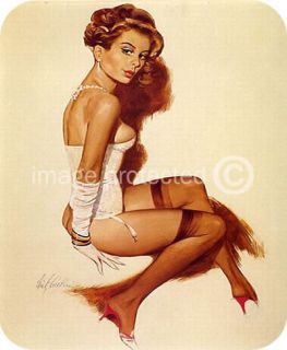 Fritz Willis Classic Pin Up Girl Art Vintage Mouse Pad