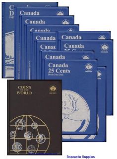   Canada Coin Collectors Album SET 11 Folders BONUS World Coin Album