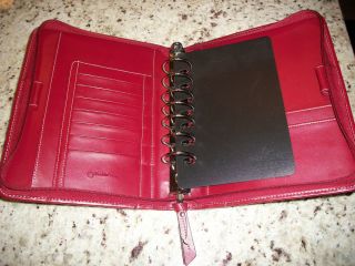 Franklin Covey CL 12215 Classic 1 5 Rings Red Leather Planner Binder