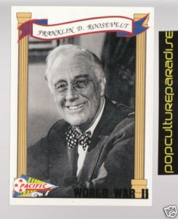 Franklin D Roosevelt FDR World War II Trading Card