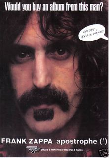  Frank Zappa Poster Rock Psychedelia 60'S