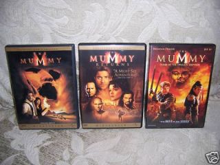 The Mummy Trilogy Movie Collection 1 2 3 DVD Set Lot