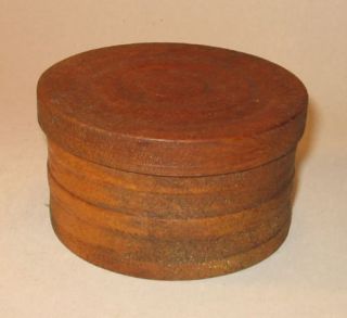  Circa 1840's Turned Wooden Salt Box