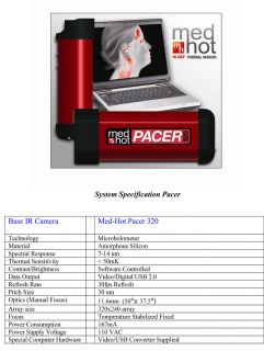 Med Hot Hi Def Medical Thermal Imaging Pacer 320 Camera & Laptop
