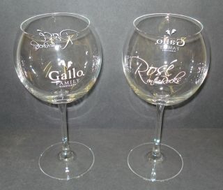 Gallo Family Rose Wine Home Bar Stemmed Glass Used
