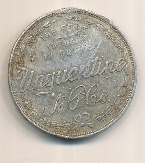 1900 J Fred Windolph Unguentine Obstetric Calendar Token