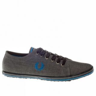 Fred Perry Kingston Chambray UK Size Grey Trainers Shoes Mens New