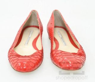 Fratelli Rossetti Red Patent Snake Effect Leather Ballet Flats Size 39