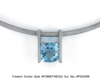 Frederic Duclos P386BT NE342 Sterling Silver and Blue Topaz Pendant