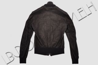 DOLCE & GABBANA RP2649$ BLACK PERFORATED LEATHER JACKET SS2012