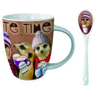 This fun hot chocolate Mug & Spoon Gift set is perfect for any Meerkat