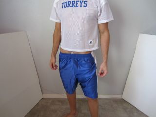 Football uniform costume mesh see thru jersey shiny shorts mens small
