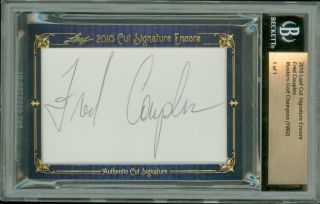 Leaf Cut Signatures FRED COUPLES 1/1 Auto Masters Sr. British Open