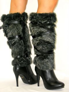 Gorgeous Unique Faux Fur Tall Boots Stiletto Heel Fur Lined