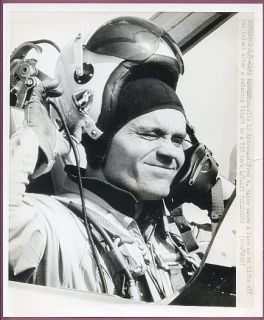 1970s Apollo 13 Astronaut Fred Haise in T 38 Cockpit