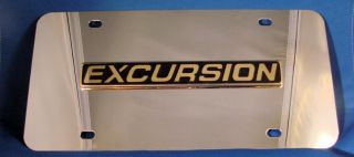 3D STYLE FORD EXCURSION 23K GOLD PLATED EMBLEM LICENSE PLATE.