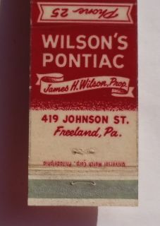  Wilsons Pontiac Phone 25 419 Johnson St Freeland PA Luzerne Co