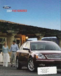 Mint Condition 2007 Ford Five Hundred Brochure