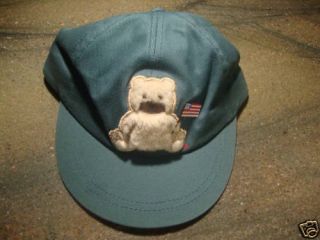Fuzzy Friends Bear Baseball Hat Cap Adjustable Leather