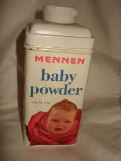 Vtg Mennen Baby Powder Tin Can Container