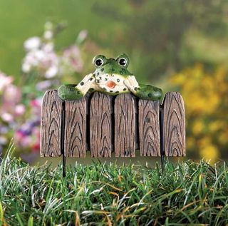 Frog Mini Garden Fence Garden Decor 5 1 2 Brand New