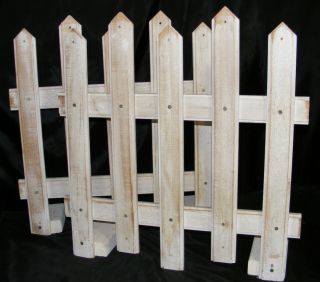 Pair of 2 White Painted Wooden Decorative Picket Fence 22 1 2 Wide