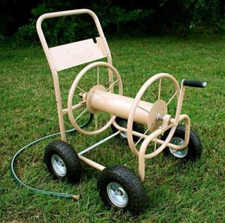 New Liberty Garden Industrial 4 Wheel Garden Hose Reel Cart Holds 300