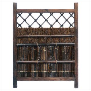  Japanese Dark Stain Wood and Bamboo Garden Gate WD96212