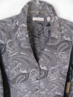 Coldwater Creek French Cuffed Paisley Jacquard Blouse