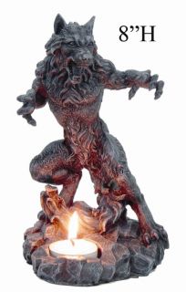 Werewolf Candleholder Gargoyle Statue Home Collect Figurine Decoration