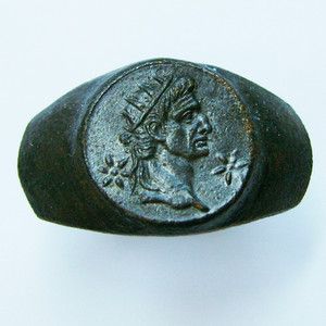 Unique Roman Bronze Ring of Emperor Gaius Julius Caesar