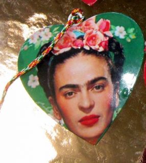 Frida Kahlo Heart Shape Metal Ornament New