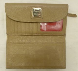 Dooney Bourke Camel Checkbook Leather Wallet or Clutch