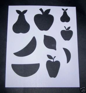 Stencils Fruit Pears Apples Orange Watermelon Lemon