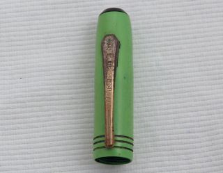 SHIRLEY TEMPLE GREEN FOUNTAIN PEN CAP only, 1930S, 3 RINGS ANTIQUE