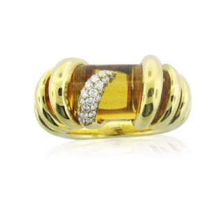 18K Gold de Grisogono Citrine Diamond Ring