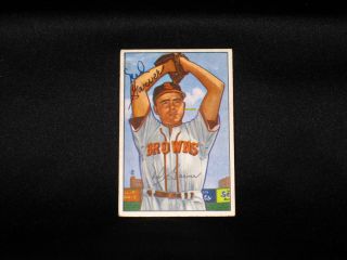 NED GARVER 1952 BOWMAN 29 EX NM AUTOGRAPHED SUPERB CONDITION GREAT