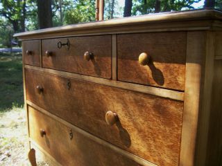 Spectacular Birdseye Maple Antique Dresser Made in Wisconsin 1917