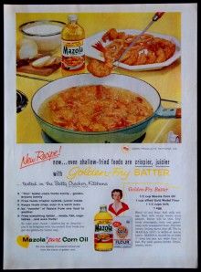 1958 Mazola Corn Oil Gold Medal Flour Magazine Ad