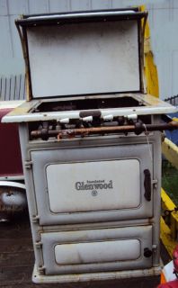 Antique Enamel Glenwood Gas Kitchen Stove Movie Prop