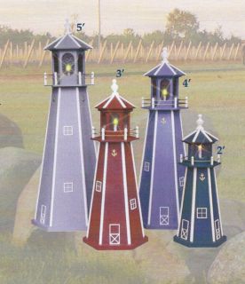 Amish Crafted Lighthouse Light House Lawn Yard Ornament Wooden Lighted