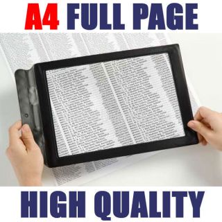 big A4 full page magnifier sheet magnifying glass book maps reading