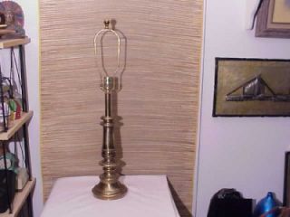 Hollywood Regency Vintage Pink Glass Brass Table Lamp
