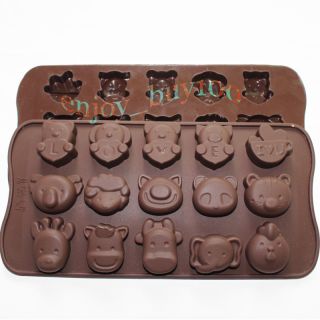  Animal Silicone Chocolate Mold Candy Ice Soap Mould Cow Bear Fun Maker