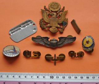 WWII Polish American Pilot USAAF Sterling Amico Pilot Wings Di