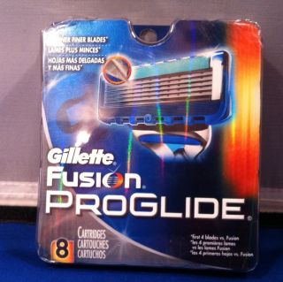 Gillette Fusion Proglide Cartridge, 8 Count Genuine NEW/Sealed FREE